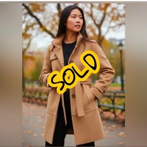 Wool Kenneth Cole Reaction Camel Long Trench Coat